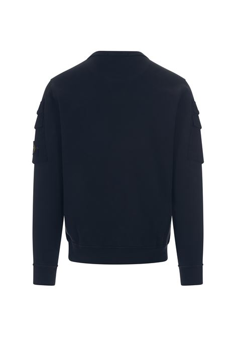 Navy Blue Sweatshirt With Pockets - STONE ISLAND - Russocapri